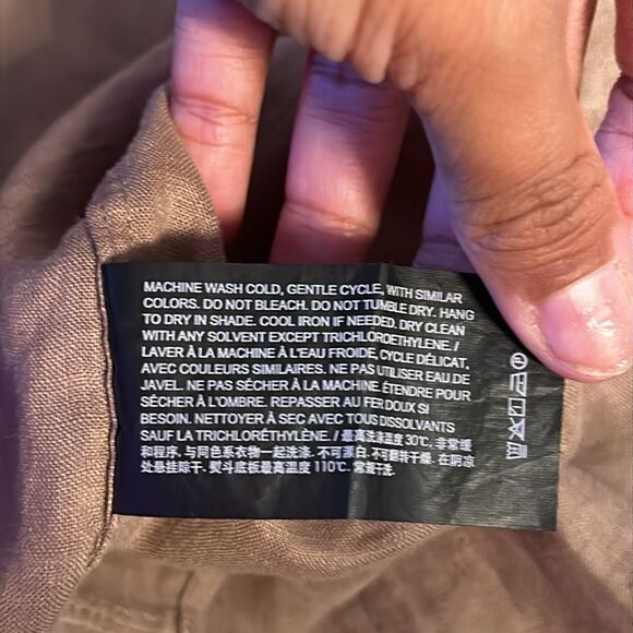 Theory Irving PA Linen Button Down Shirt Fossil size XL - Picture 5 of 7